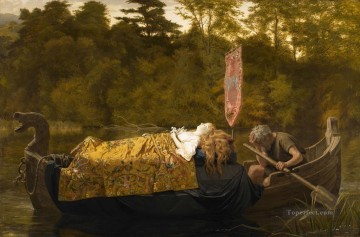  y Pintura - Elaine o La doncella Lily de Astolat 1870 género Sophie Gengembre Anderson